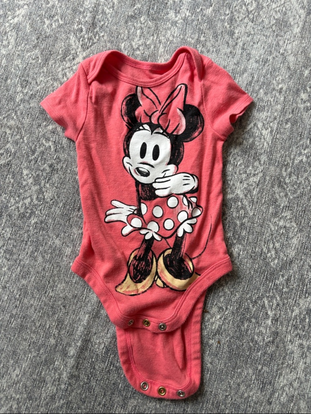 Girls Pink Minnie Mouse One-Piece